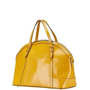 Gucci Yellow Bag ssima Handbag Patent Tote Leather Vernis